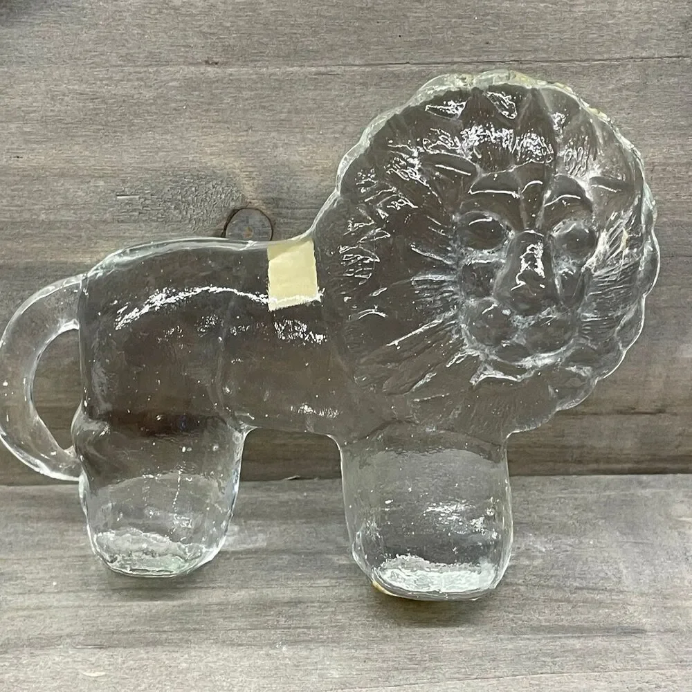 Vintage Swedish Kosta Boda Zoo Series 1970s Art Glass Lion by Erik Hoglund